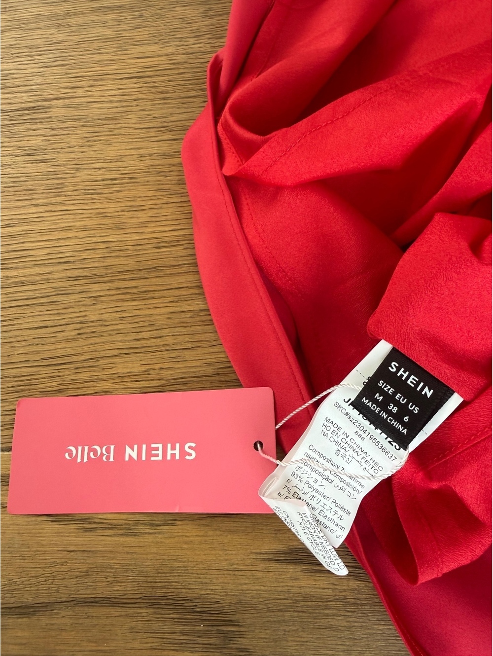 SHEIN Belle red satin cowl-neck maxi dress NWT size 6 M - Picture 6 of 11